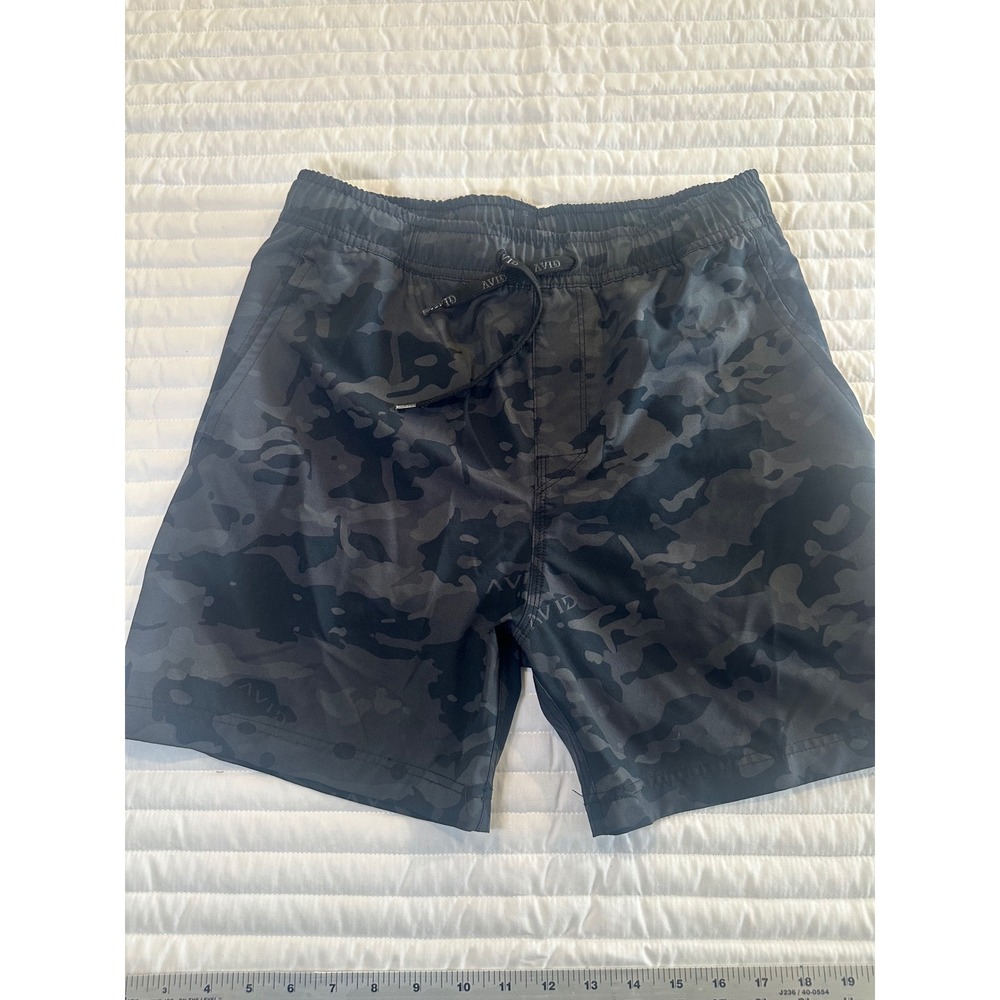 AVID Camo Swim Trunks‎ Mens Small Camouflage Drawstring Elastic Waist Shorts